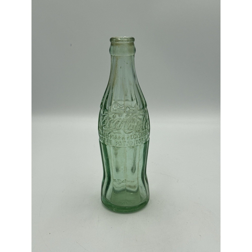Vintage COCA COLA Coke Bottle Original 6 oz Green Glass 8" Topeka Kansas